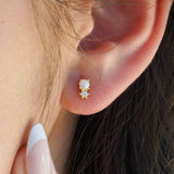 Phoenix Opal CZ Stud Earrings Gold