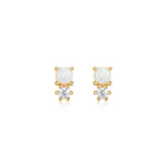 Phoenix Opal Stud Earrings Gold