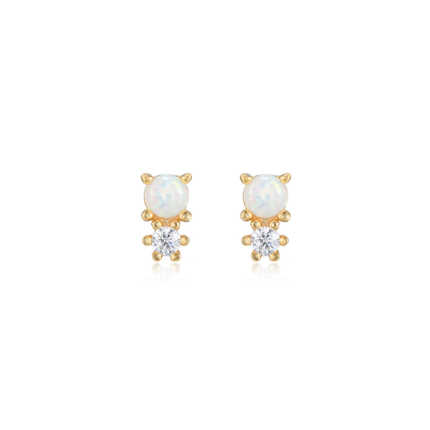 Phoenix Opal Stud Earrings Gold