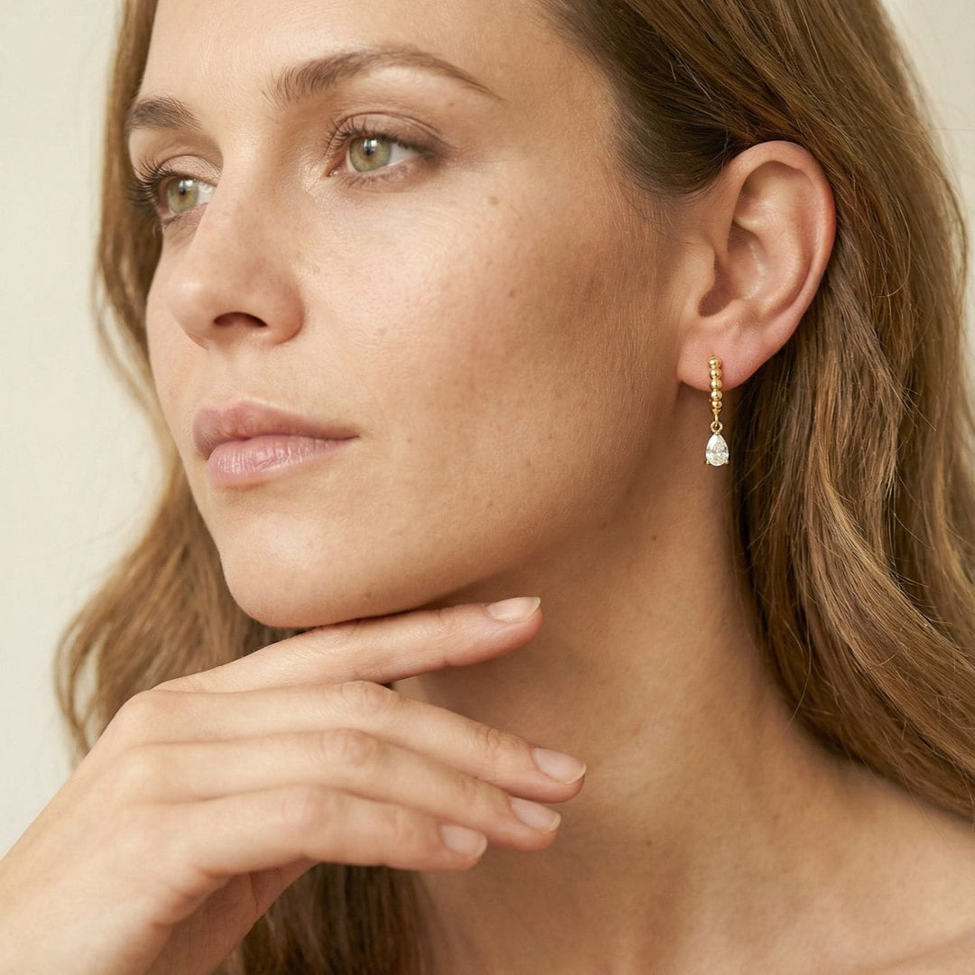 Poppy Gold Teardrop Earrings