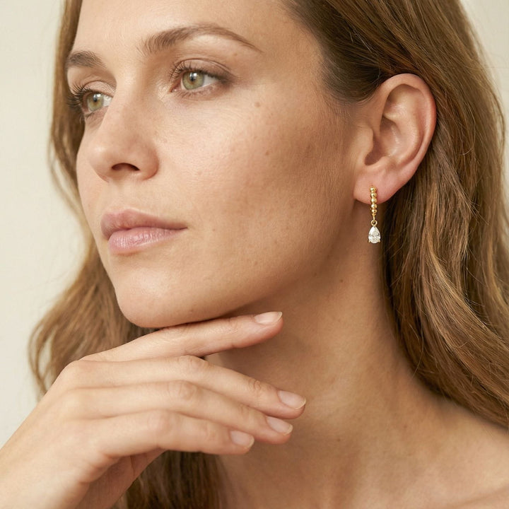 Poppy Gold Teardrop Earrings