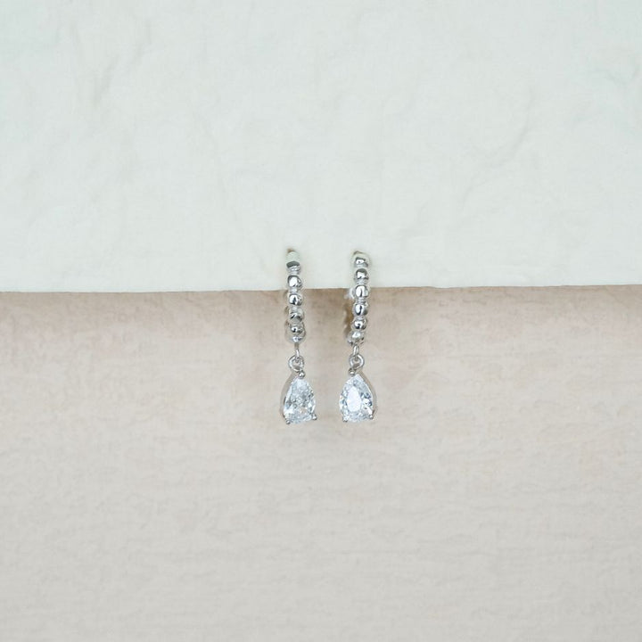 Poppy Silver Tear Drop Earrings