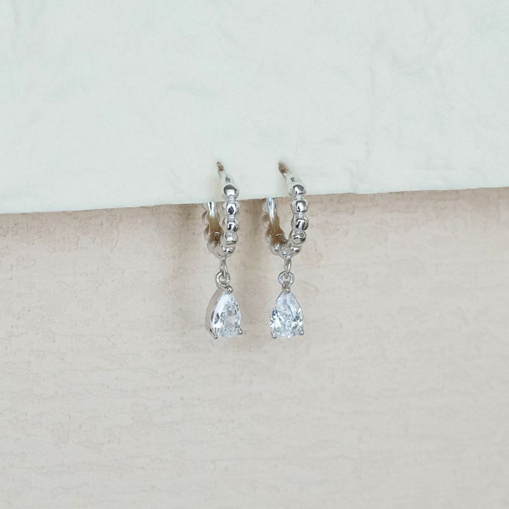 Poppy Silver Tear Drop Earrings