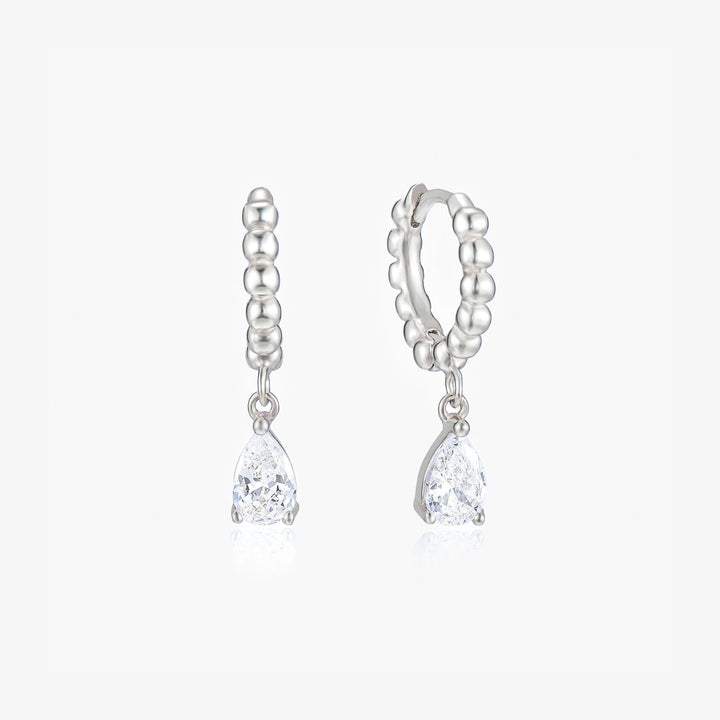 Poppy Silver Teardrop Earrings