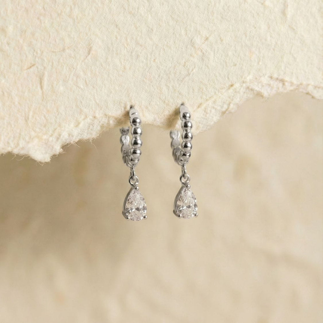 Poppy Silver Teardrop Earrings
