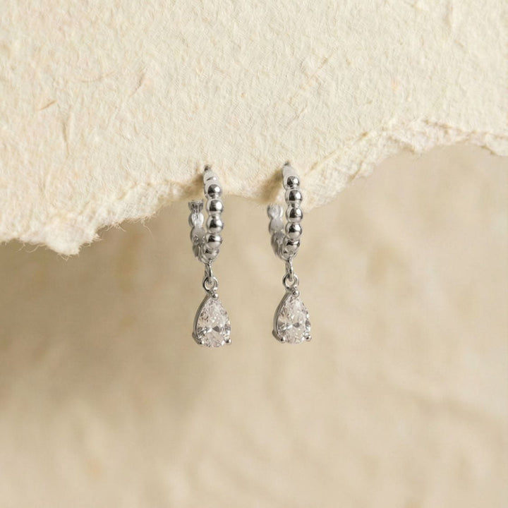 Poppy Silver Teardrop Earrings