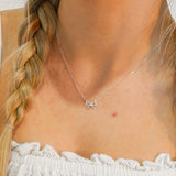 Priscilla Sterling Silver Dainty Bow Pendant Necklace