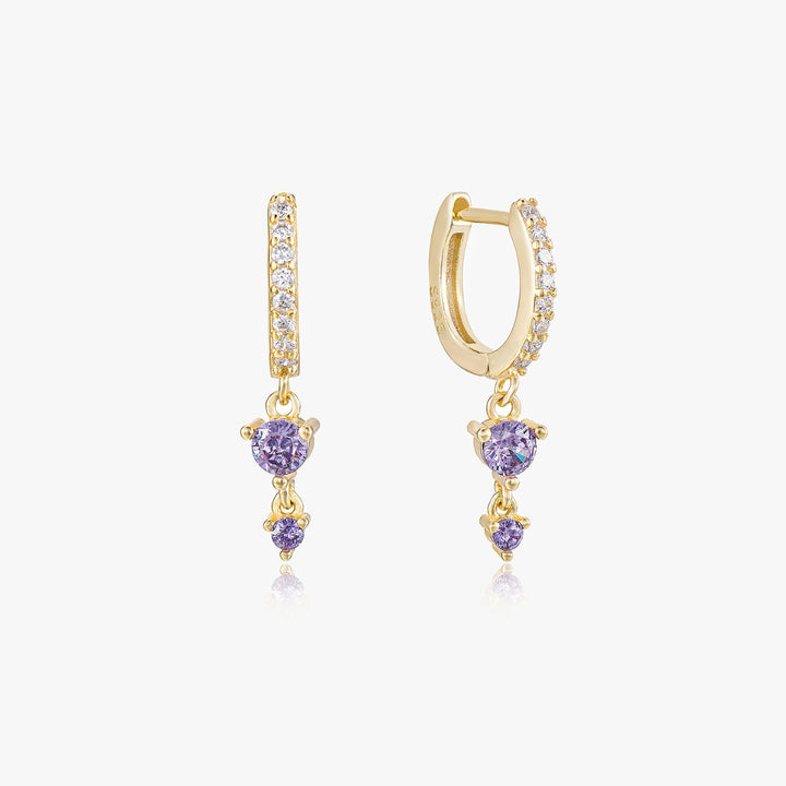 Purdie Gold Huggie Drop Earrings