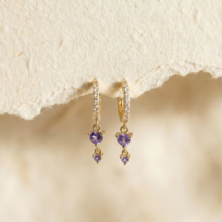 Purdie Gold Huggie Drop Earrings