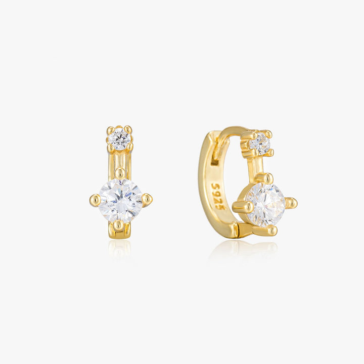 Raisa Gold Sparkly Huggie Earrings