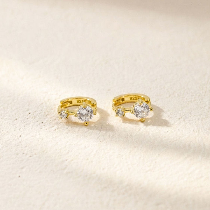 Raisa Gold Sparkly Huggie Earrings