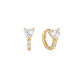 Rosa Heart 18K Gold Huggie Hoop Earrings 8MM