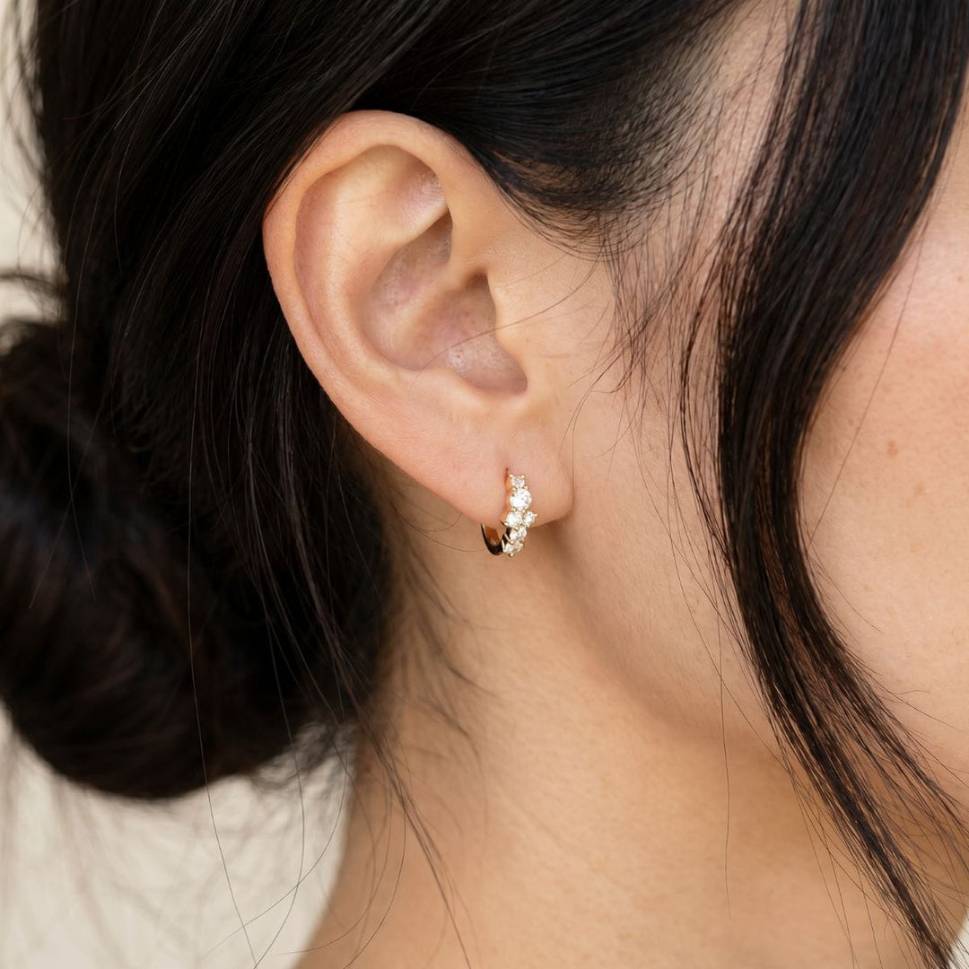 Rosalie Sparkle Gold Huggie Earrings