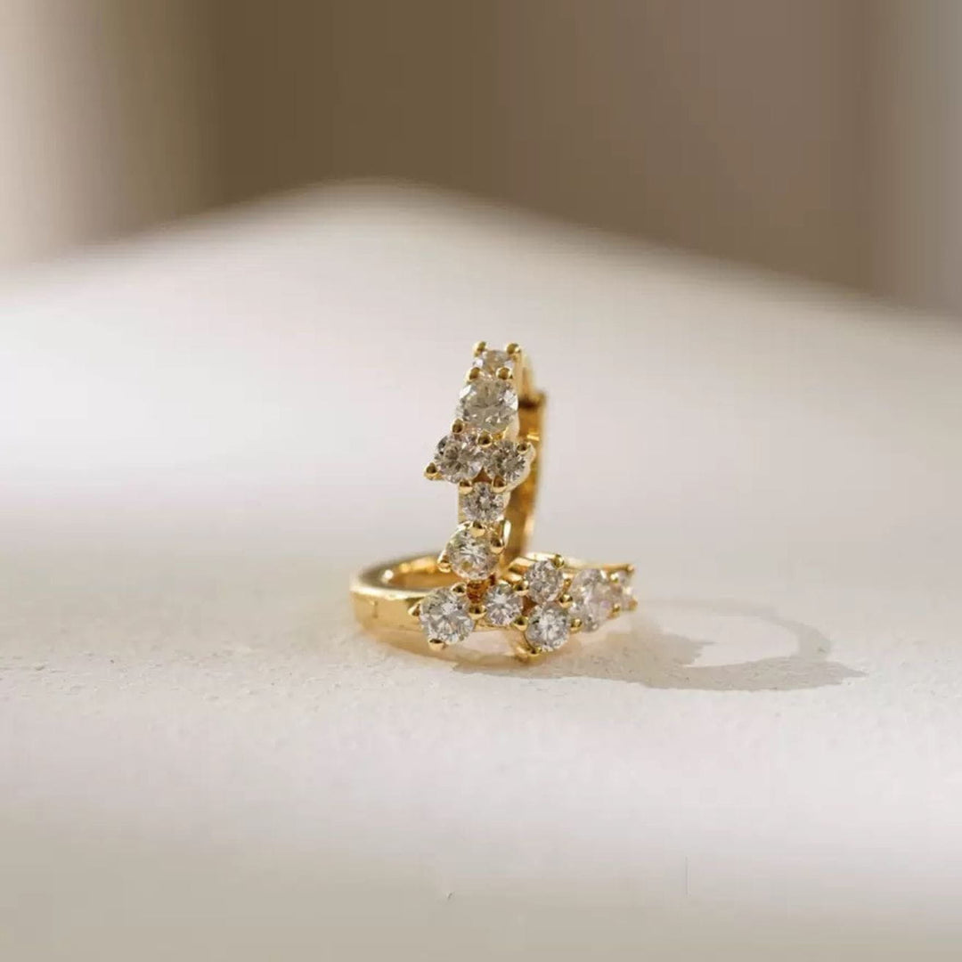 Rosalie Sparkle Gold Huggie Earrings