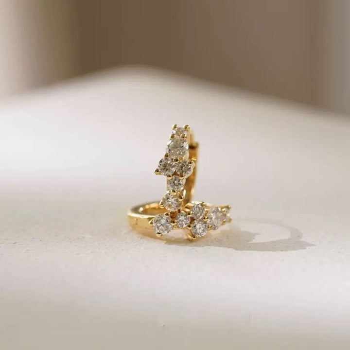 Rosalie Sparkle Gold Huggie Earrings