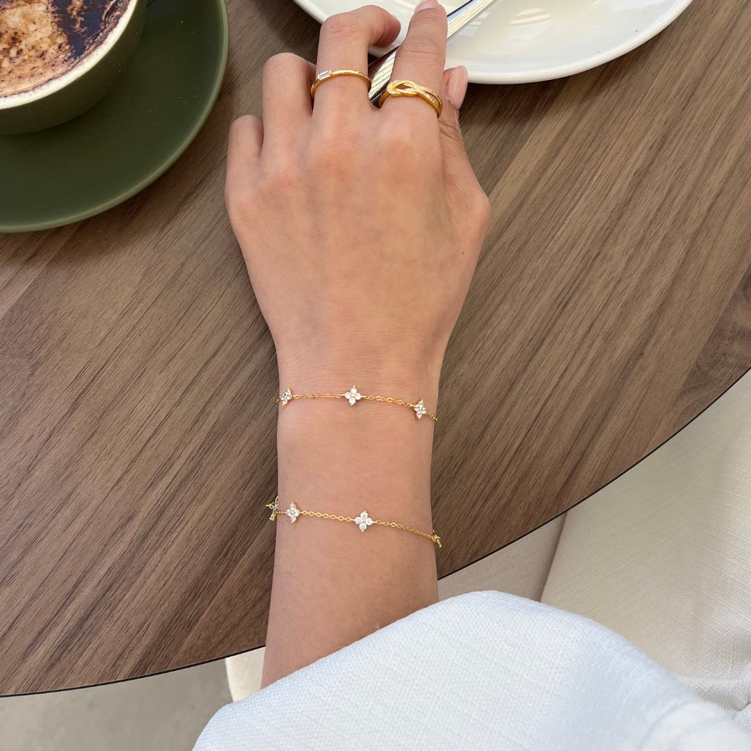 Rosie Gold Flower Bracelet