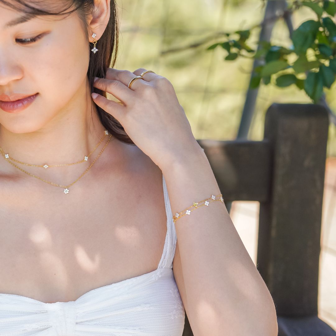 Rosie Gold Flower Bracelet