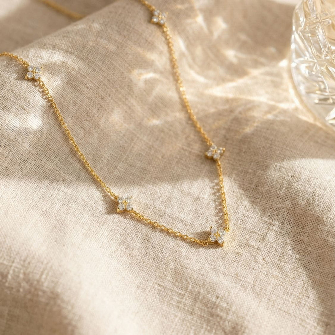 Rosie Gold Flower Chain Necklace