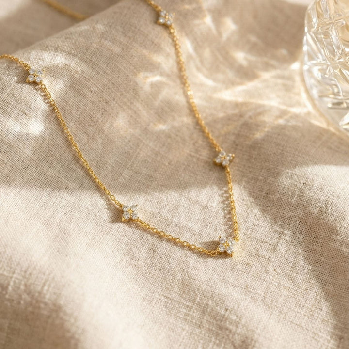 Rosie Gold Flower Chain Necklace