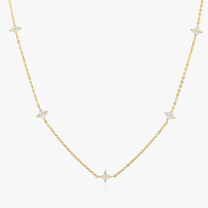 Rosie Gold Flower Chain Necklace