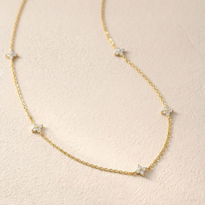 Rosie Gold Flower Chain Necklace