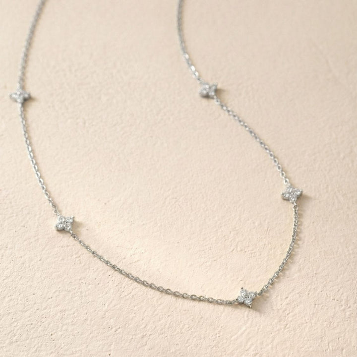 Rosie Silver Flower Chain Necklace