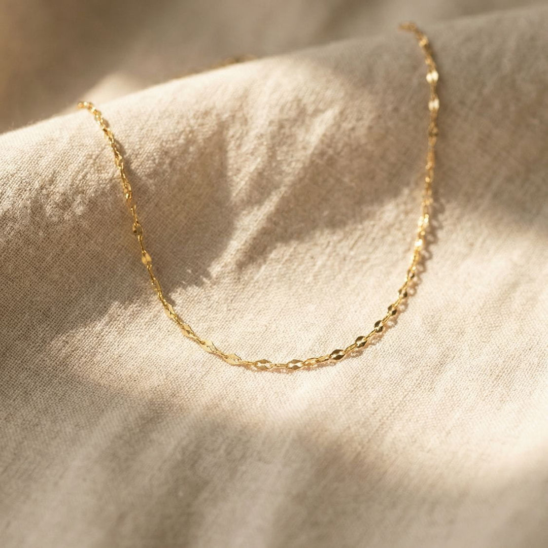 Sage Gold Petal Chain Necklace