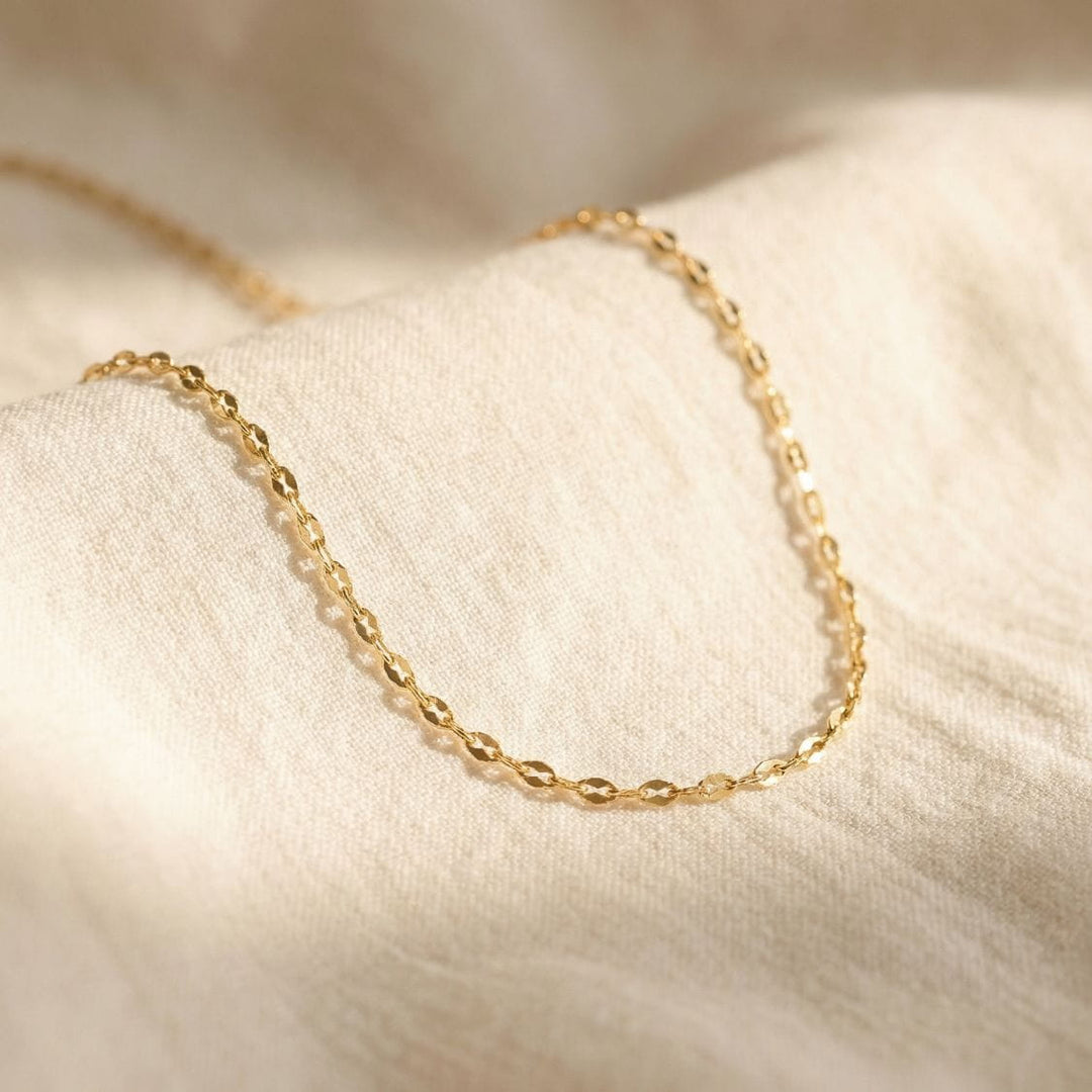 Sage Gold Petal Chain Necklace