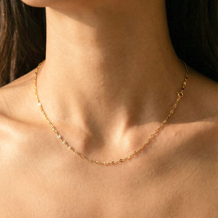Sage Gold Petal Chain Necklace