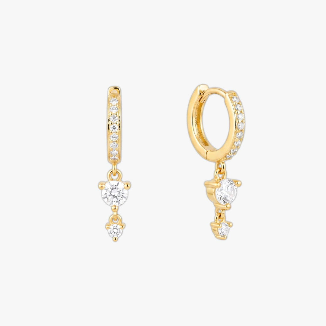 Selene Gold Huggie Drop Earrings