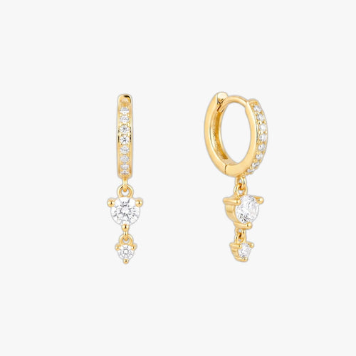 Selene Gold Huggie Drop Earrings