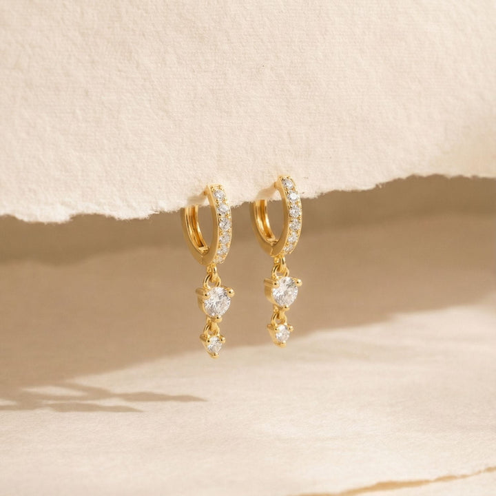 Selene Gold Huggie Drop Earrings