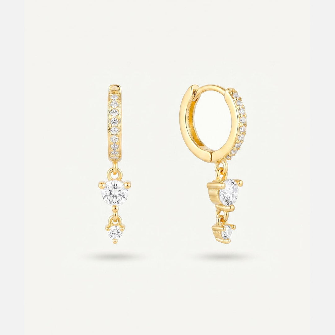Selene Gold Huggie Drop Earrings