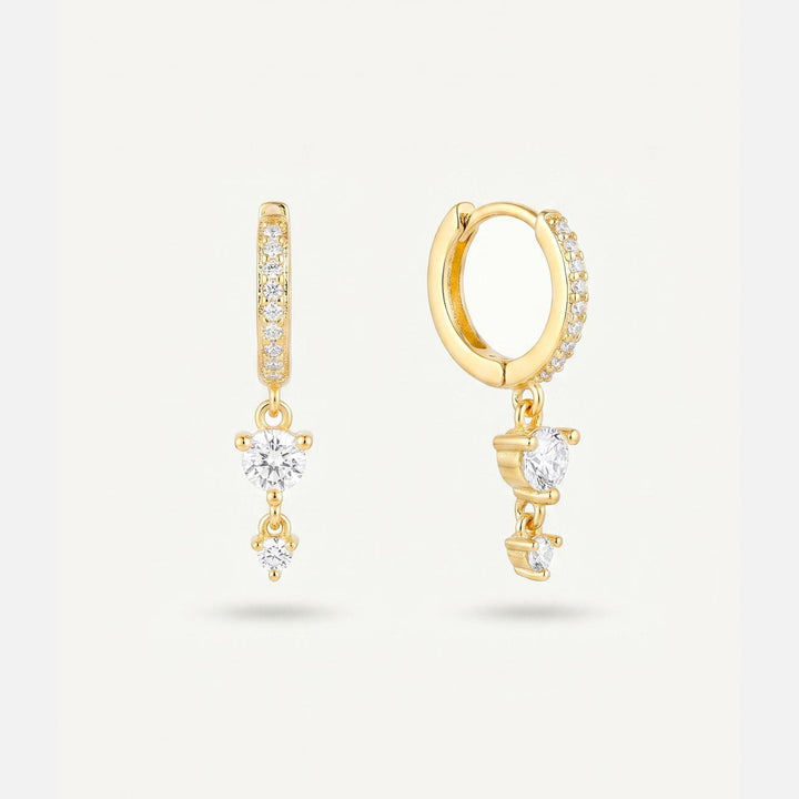 Selene Gold Huggie Drop Earrings