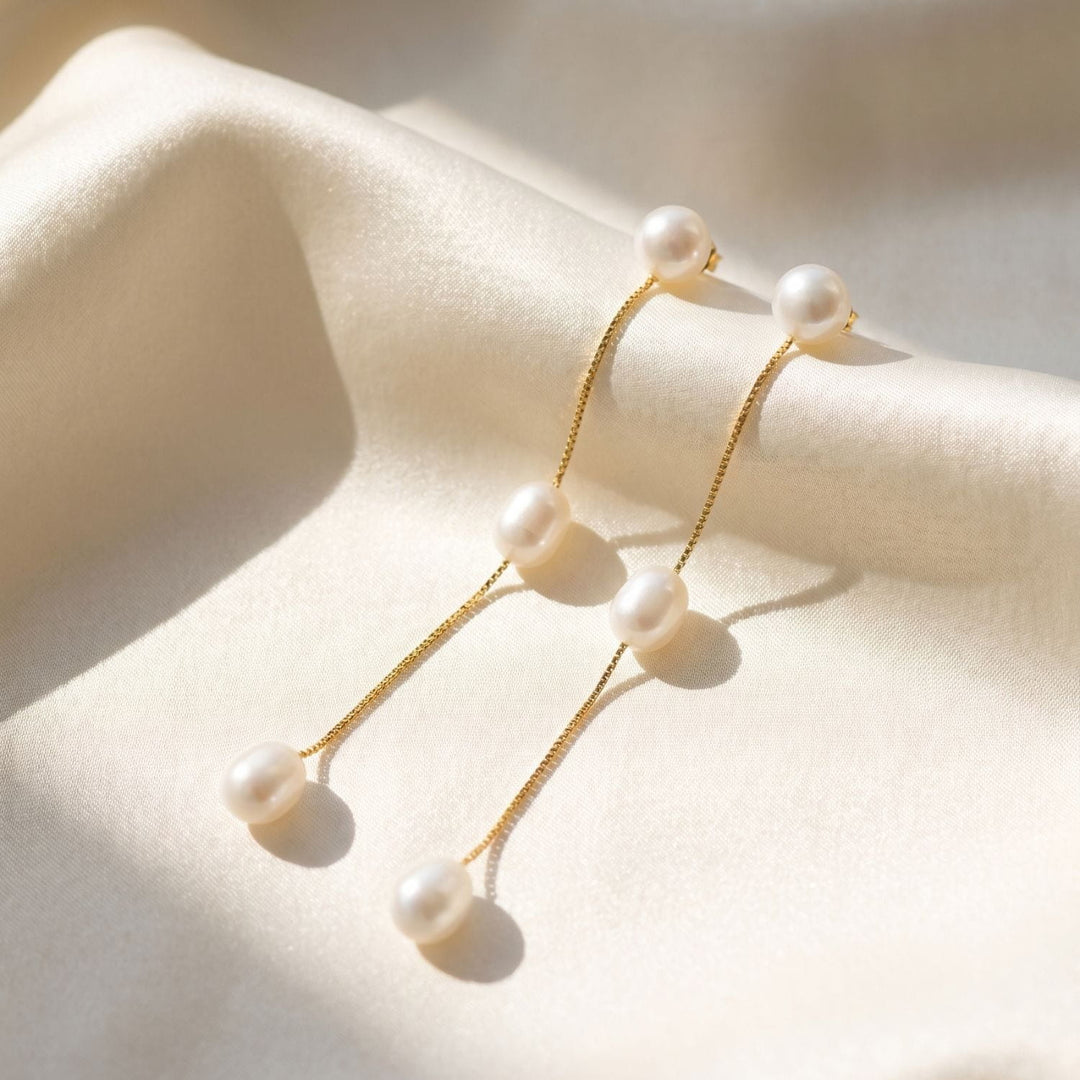 Seraphina 2-in-1 Pearl Drop Earrings Gold