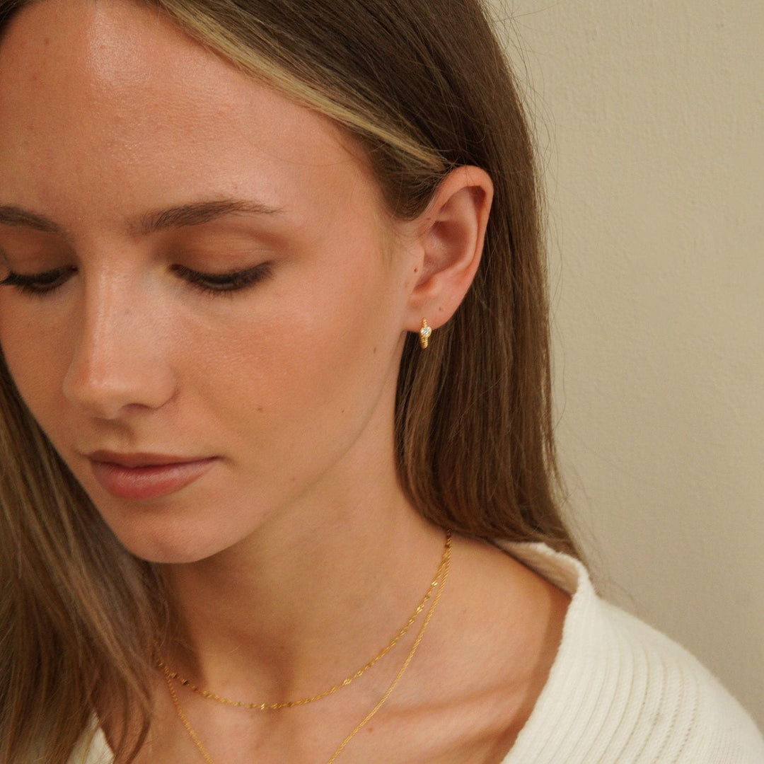 Seren Heart Twist Huggie Earrings