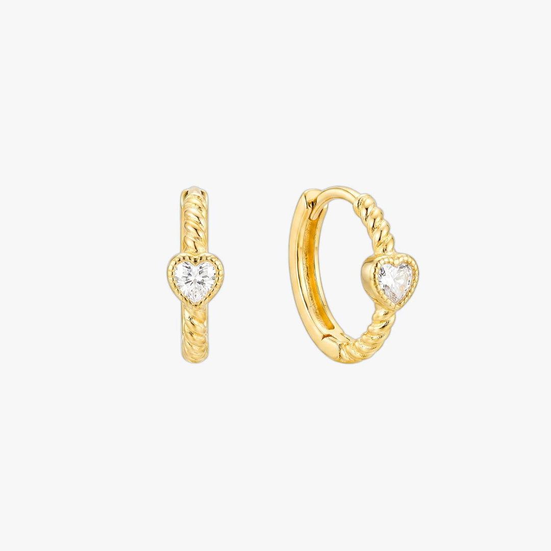 Seren Heart Twist Huggie Earrings