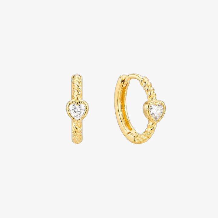 Seren Heart Twist Huggie Earrings