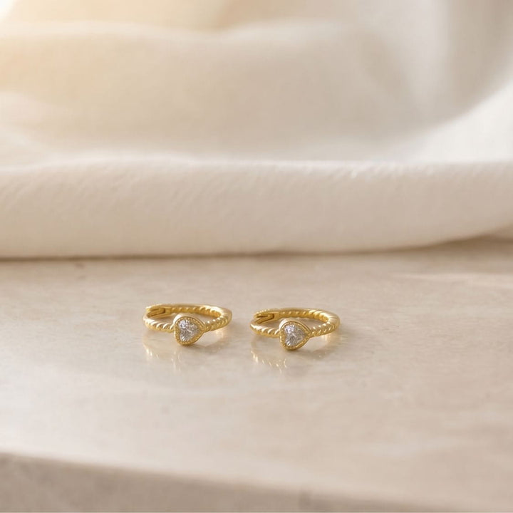 Seren Heart Twist Huggie Earrings
