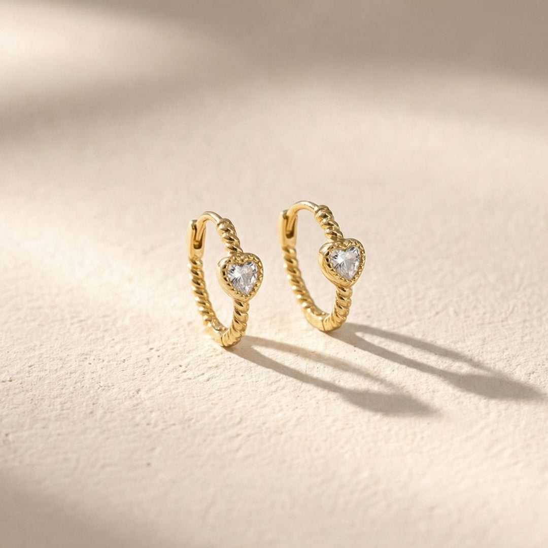 Seren Heart Twist Huggie Earrings