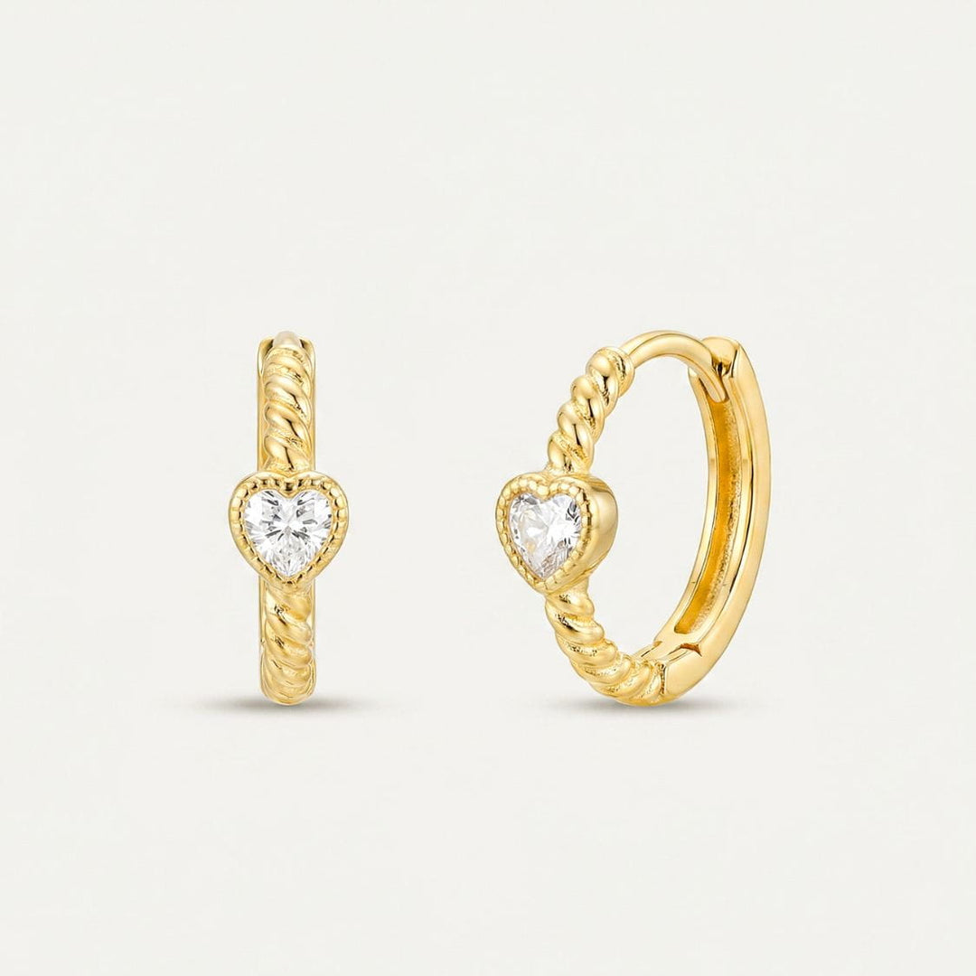 Seren Heart Twist Huggie Earrings
