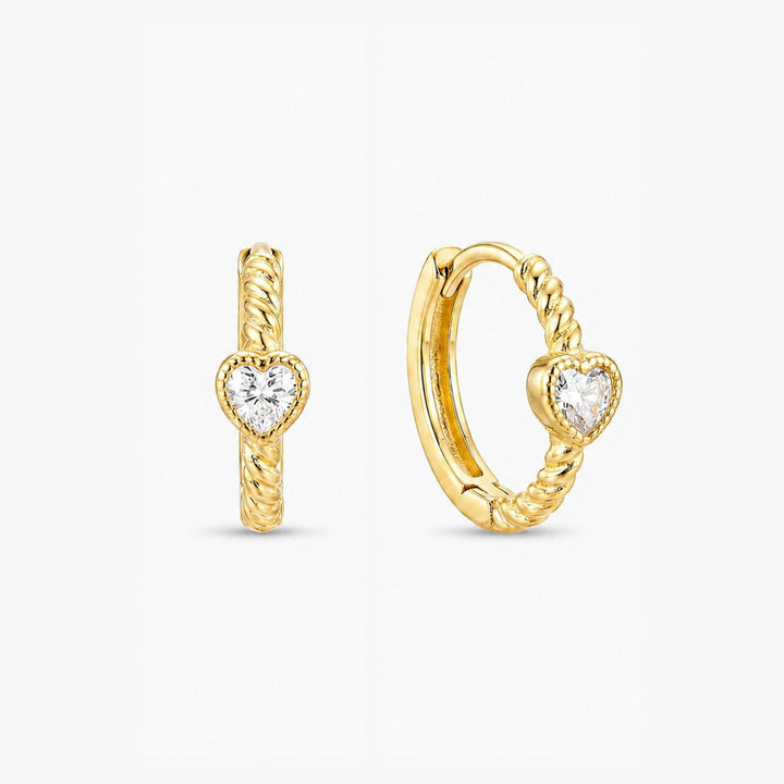 Seren Heart Twist Huggie Earrings