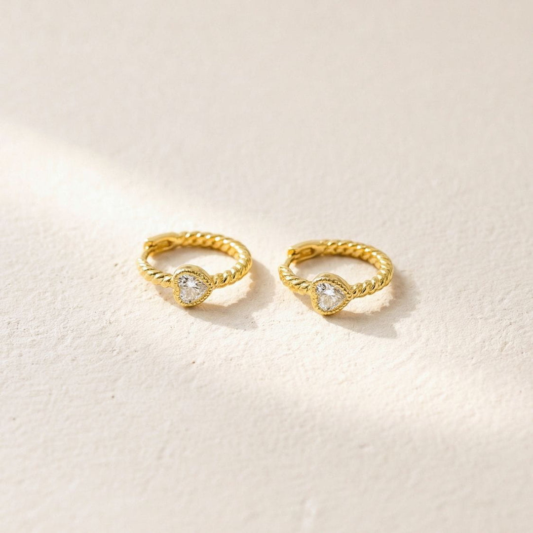 Seren Heart Twist Huggie Earrings
