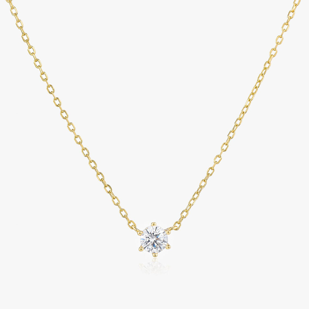 Serenity Solitär-Anhänger-Halskette aus Gold