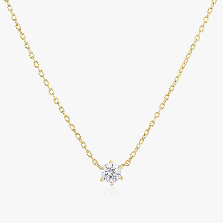 Serenity Solitär-Anhänger-Halskette aus Gold