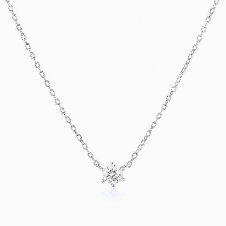 Serenity Silver Solitaire Necklace