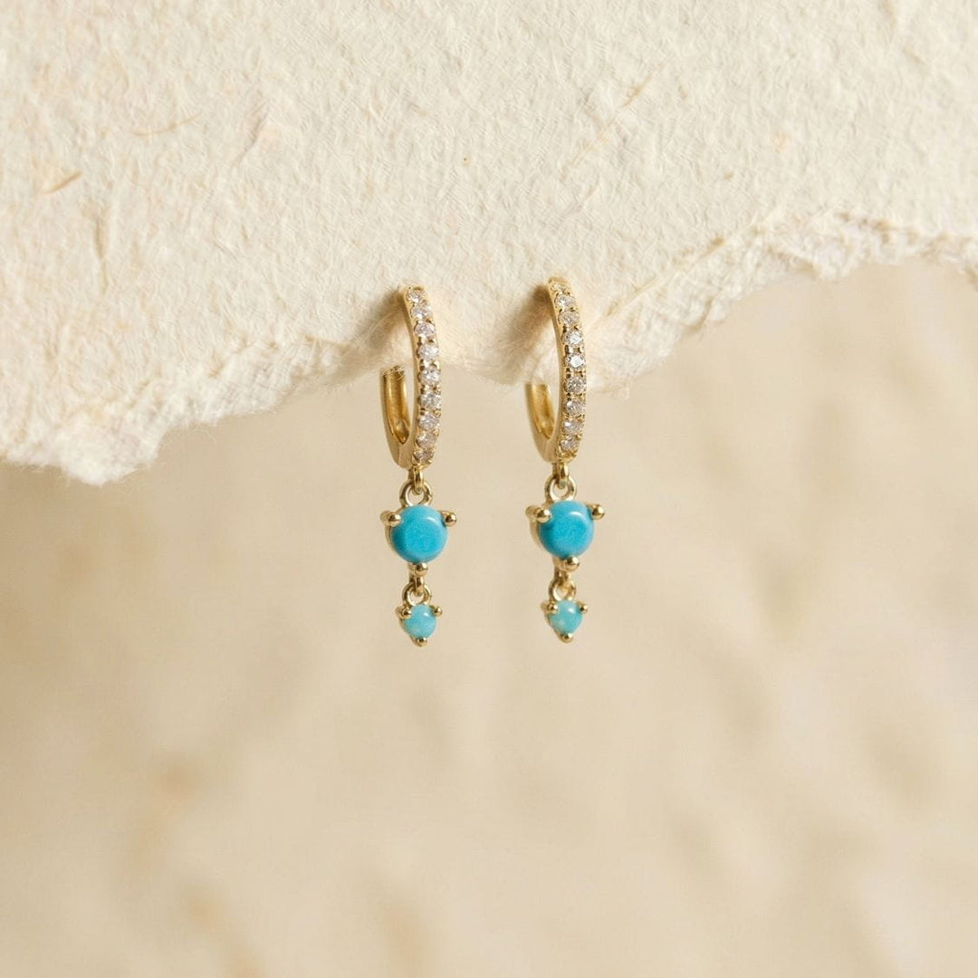 Serina Gold Huggie Drop Earrings