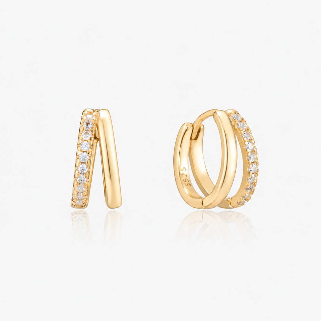 Sienna Gold Double Huggie Earrings