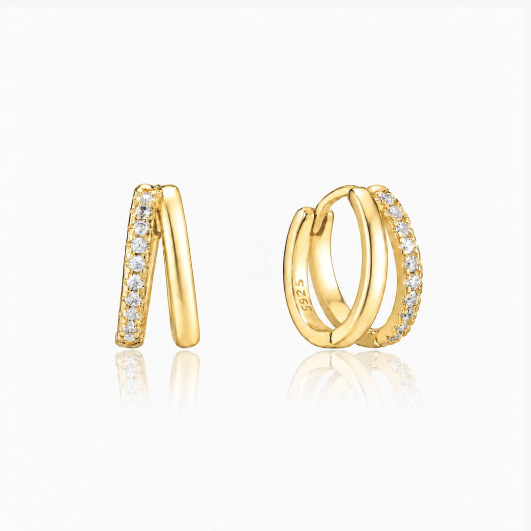 Sienna Gold Double Huggie Earrings