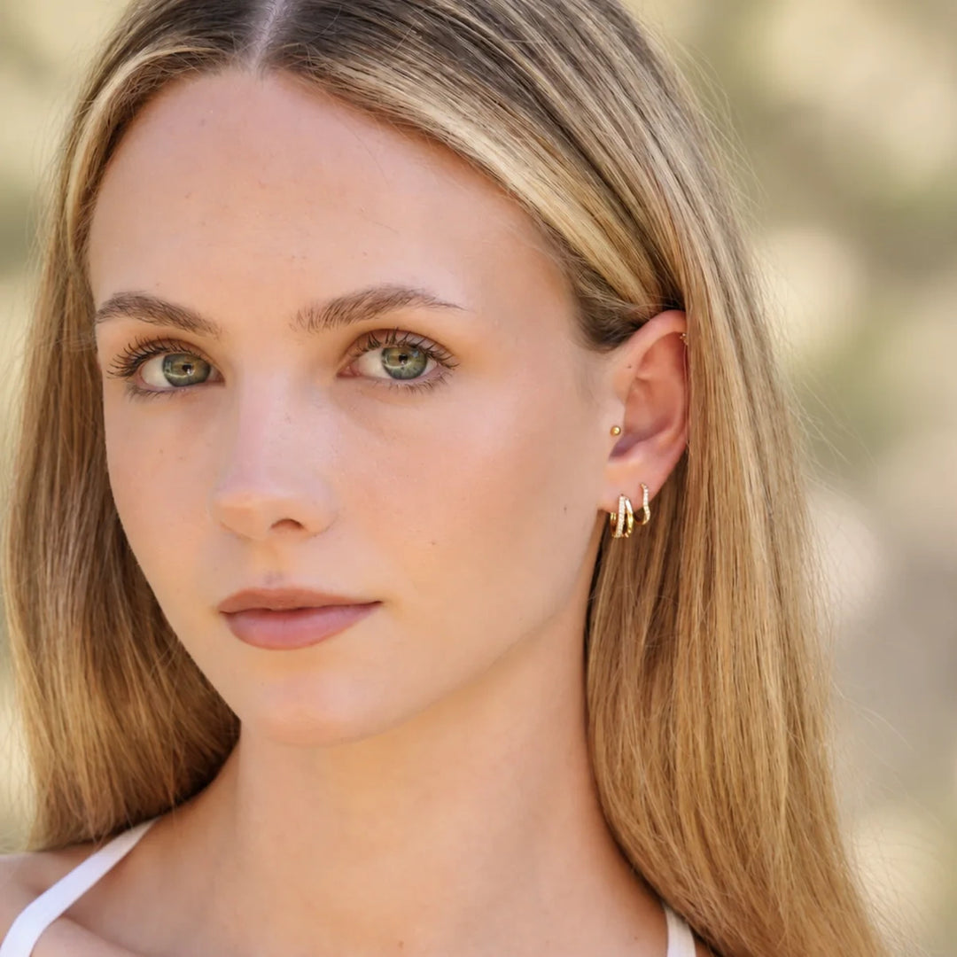Sienna Gold Double Huggie Earrings